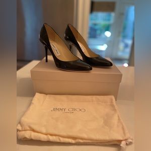 Jimmy Choo black patent pumps